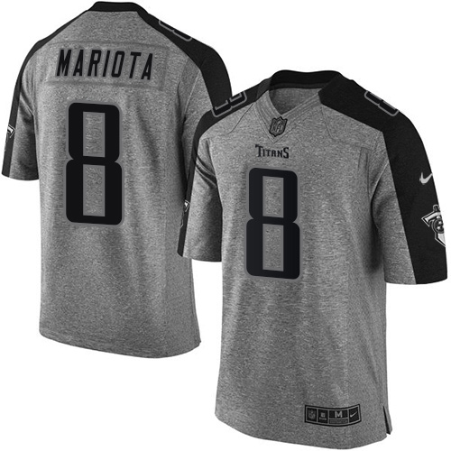 Men's Elite Marcus Mariota Nike Jersey Gray - #8 Gridiron NFL Tennessee Titans